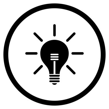 Ampul düz vektör yuvarlak simge