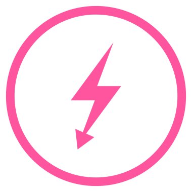 Elektrik Strike düz vektör yuvarlak simgesini