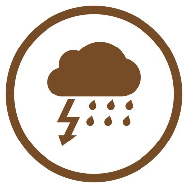 Fırtına düz vektör yuvarlak simge