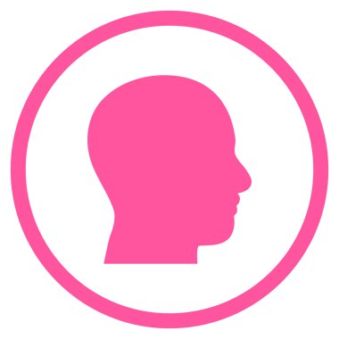 Kafa düz vektör yuvarlak simge profil