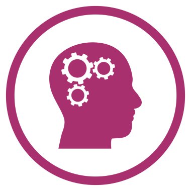 Beyin ayarları vektör yuvarlak simge düz