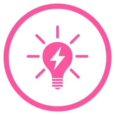 Elektrikli ampul düz vektör yuvarlak simge