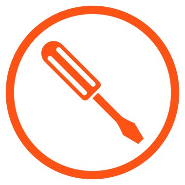 Tornavida düz vektör yuvarlak simge