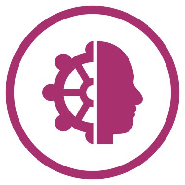 Akıl düz vektör yuvarlak simge