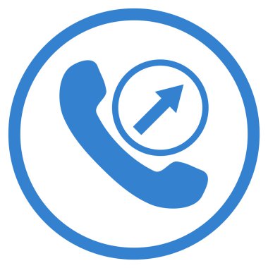 Giden arama düz vektör yuvarlak simgesi