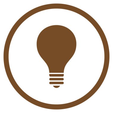 Ampul düz vektör yuvarlak simge