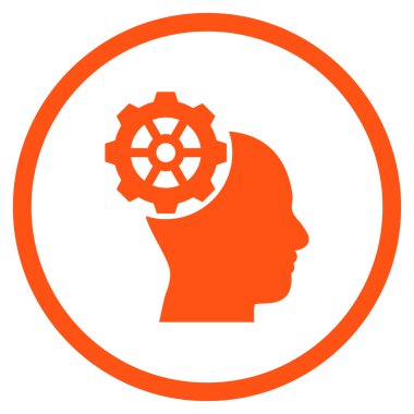 Düz vektör yuvarlak simge kafa dişli