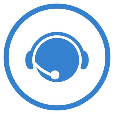 Çağrı Merkezi operatörü düz vektör yuvarlak simge