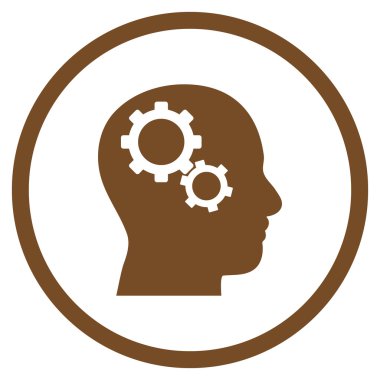 Beyin yapılandırma düz vektör yuvarlak simge