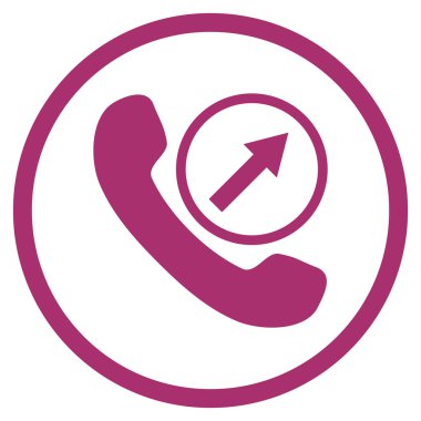 Giden arama düz vektör yuvarlak simgesi