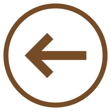 Sol ok düz vektör yuvarlak simgesi