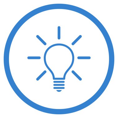 Ampul düz vektör yuvarlak simge