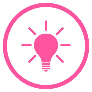 Ampul düz vektör yuvarlak simge