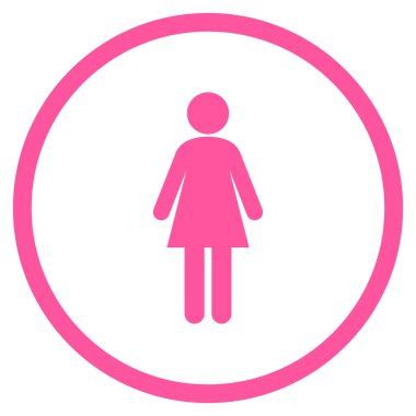 Kız Düz Vektör Yuvarlak Simge