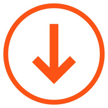 Aşağı Ok Düz Vektör Yuvarlak Simge