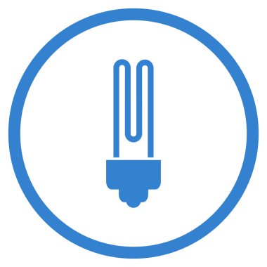 Floresan ampul düz vektör yuvarlak simge