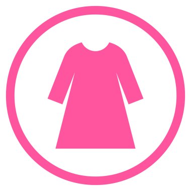 Kız Elbise Düz Vektör Yuvarlak Simge
