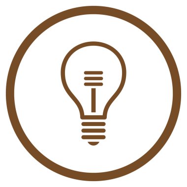 Lamba ampul düz vektör yuvarlak simge