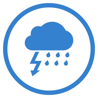 Fırtına düz vektör yuvarlak simge