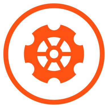 Vites düz vektör yuvarlak simge