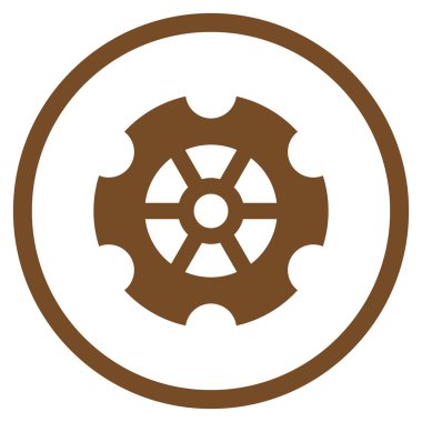 Vites düz vektör yuvarlak simge