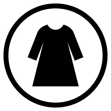 Kadın Elbise Düz Vektör Yuvarlak Simge