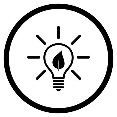 Eko ampul düz vektör yuvarlak simge