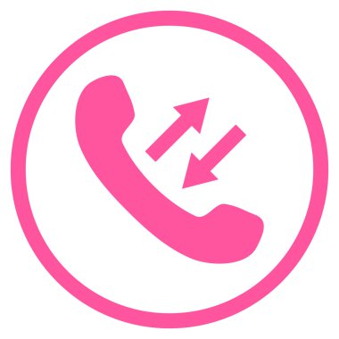 Düz vektör yuvarlak simge konuşurken telefon