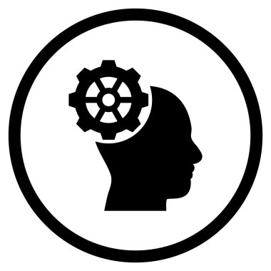 Düz vektör yuvarlak simge kafa dişli