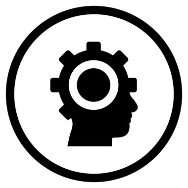 Cyborg vites düz vektör yuvarlak simge