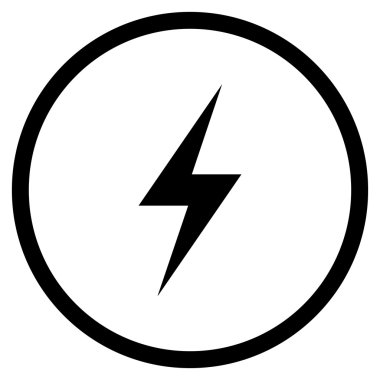 Elektrik düz vektör yuvarlak simge