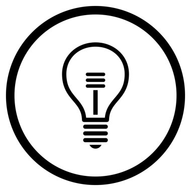 Lamba ampul düz vektör yuvarlak simge