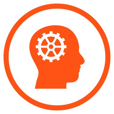 Akıl düz vektör yuvarlak simge