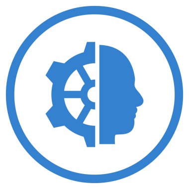 Cyborg vites düz vektör yuvarlak simge