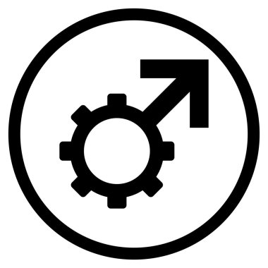 Teknolojik Potence Flat Vektör Yuvarlak Simge