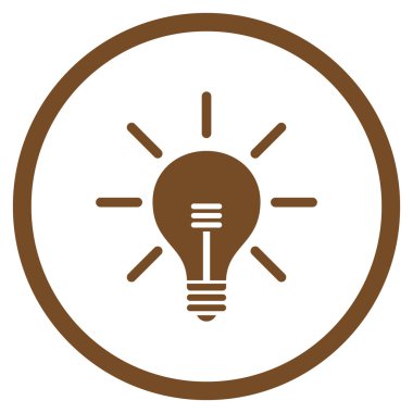 Ampul düz vektör yuvarlak simge