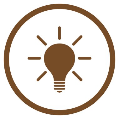 Ampul düz vektör yuvarlak simge