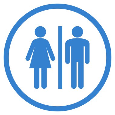Water Closet Persons Flat Vector Rounded Icon