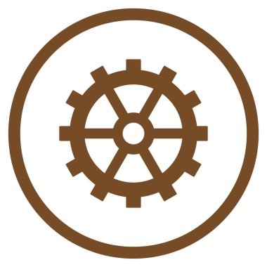 Vites düz vektör yuvarlak simge