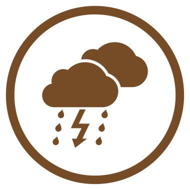 Fırtına düz vektör yuvarlak simge