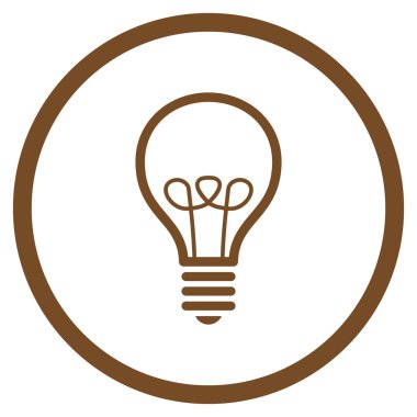 Lamba ampul düz vektör yuvarlak simge