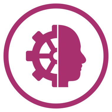 Cyborg vites düz vektör yuvarlak simge