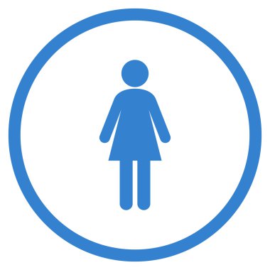 Kadın Düz Vektör Yuvarlak Simge