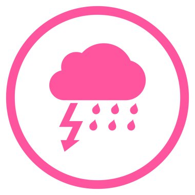 Fırtına düz vektör yuvarlak simge