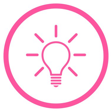 Ampul düz vektör yuvarlak simge