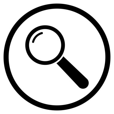 Büyüteç Düz Vektör Yuvarlak Simge