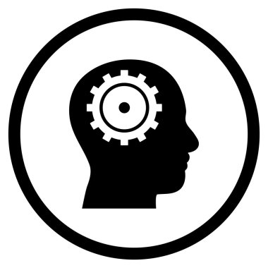 Akıl düz vektör yuvarlak simge