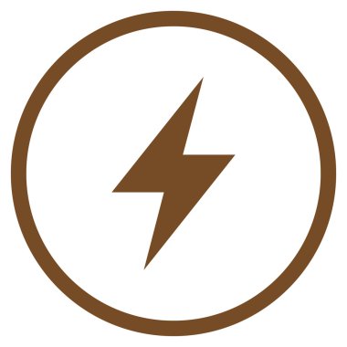 Elektrik Strike düz vektör yuvarlak simgesini