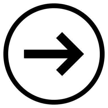 Sağ Ok Düz Vektör Yuvarlak Simge