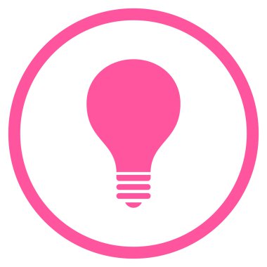 Ampul düz vektör yuvarlak simge